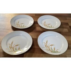 Craftsman China HARVEST 353 Salad Plates 7.5” Gold Trim Set of 4 JAPAN